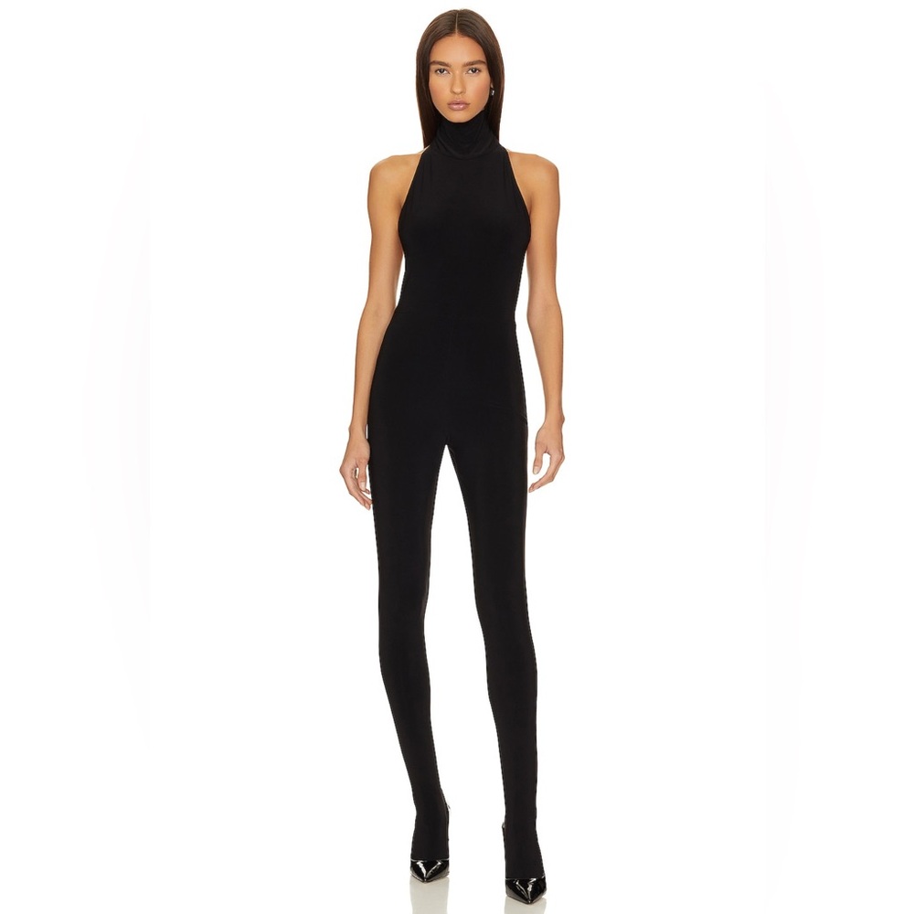 Norma Kamali Black Halter Jumpsuit